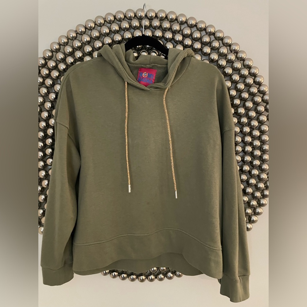 Romi Basha Hoodie with Bronze Rhinestone Drawstring